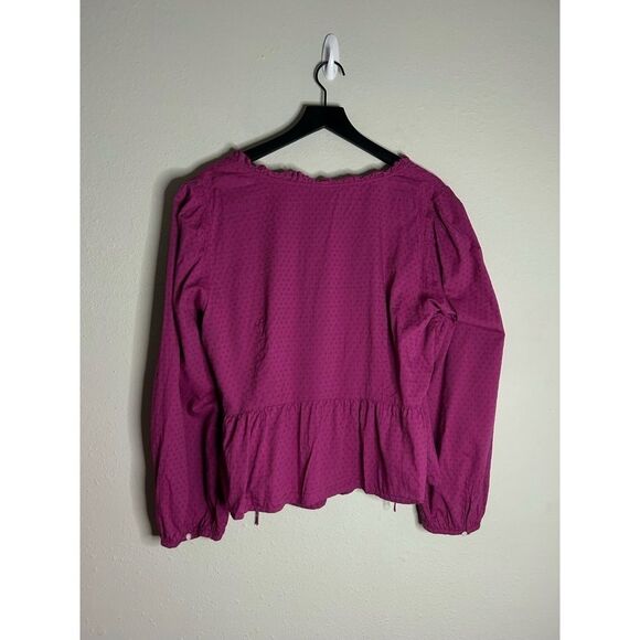 Universal Thread Plus Size Balloon Long Sleeve Fuchsia Wrap Top - Picture 4 of 14